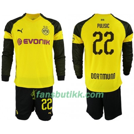 Fotballdrakt Borussia Dortmund Pulisic 22 Barn Hjemmetrøye 2018-2019 Langermet